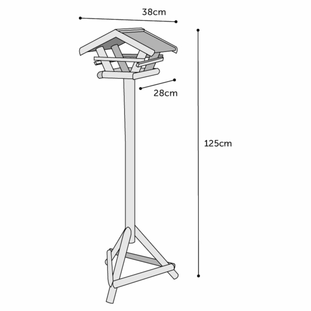 Mangeoire à oiseaux et support lucar 38x28x125 cm naturel