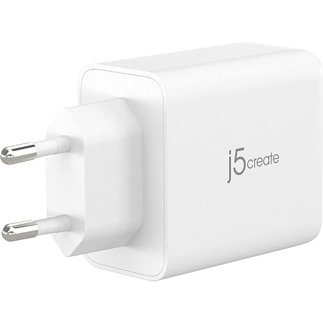 J5 USB-C og USB-A GaN oplader 65 W - hvid