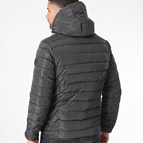 Doudoune Chauffante Capuche Gris Anthracite