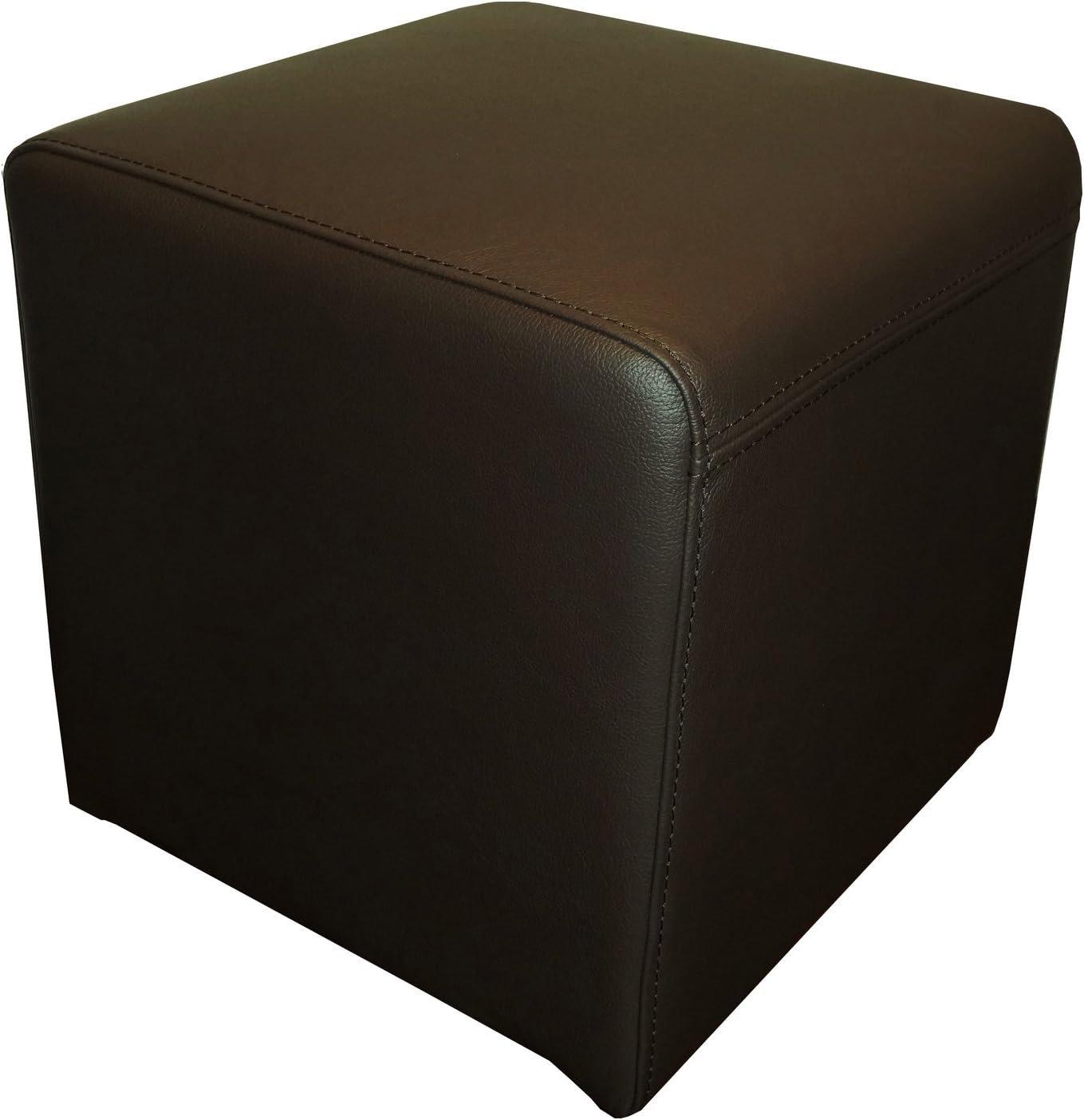 Quattro Meble Dunkelbraun Echtleder Hocker 40x40x40cm Sitzhocker Rindsleder Sitzwürfel Fußhocker Polsterhocker Echt Leder Puff