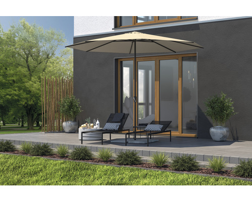 Cantilever parasol Nancy Soluna Ø 350 cm Polyester (PES) ecru