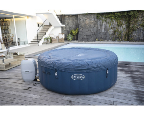 Bestway® LAY-Z-SPA® WiFi Milan AirJet Plus™ opblaasbare hottub met 140 luchtjets, geïntegreerd verwarmingssysteem, multifunctionele pomp en app-bediening, blauw