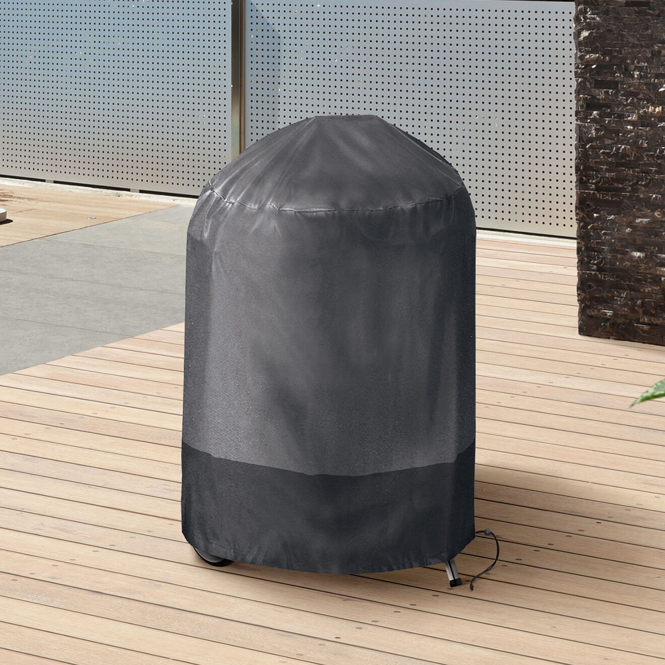 Pratik Garden Housse de protection pour barbecue rond gris/noir - 70x80 cm