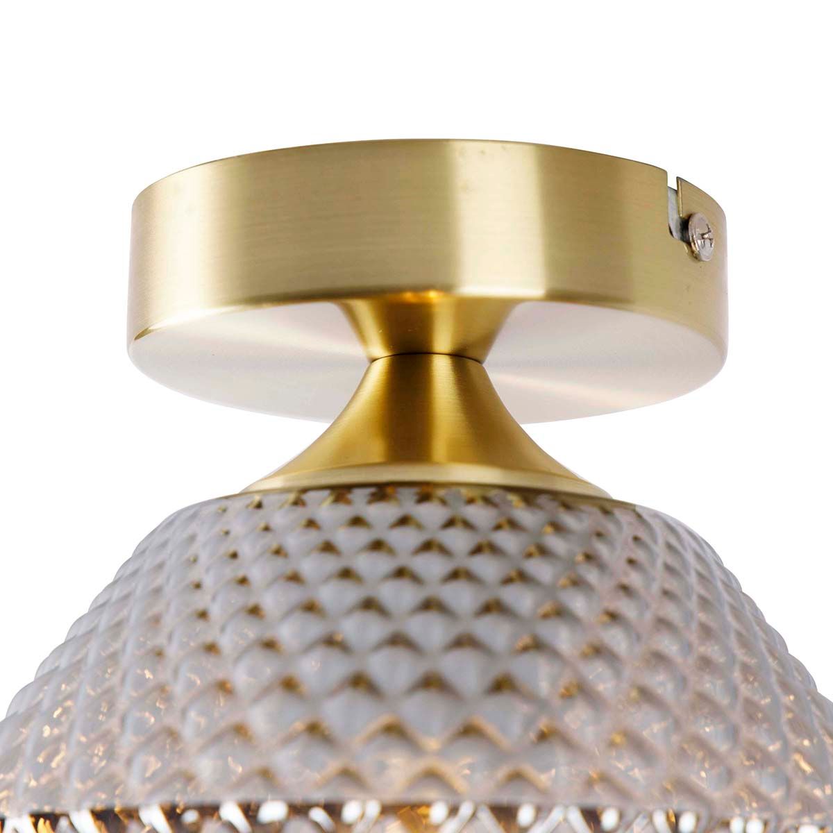 Smart plafondlamp messing met smoke glas incl. Wifi A60 - Karce