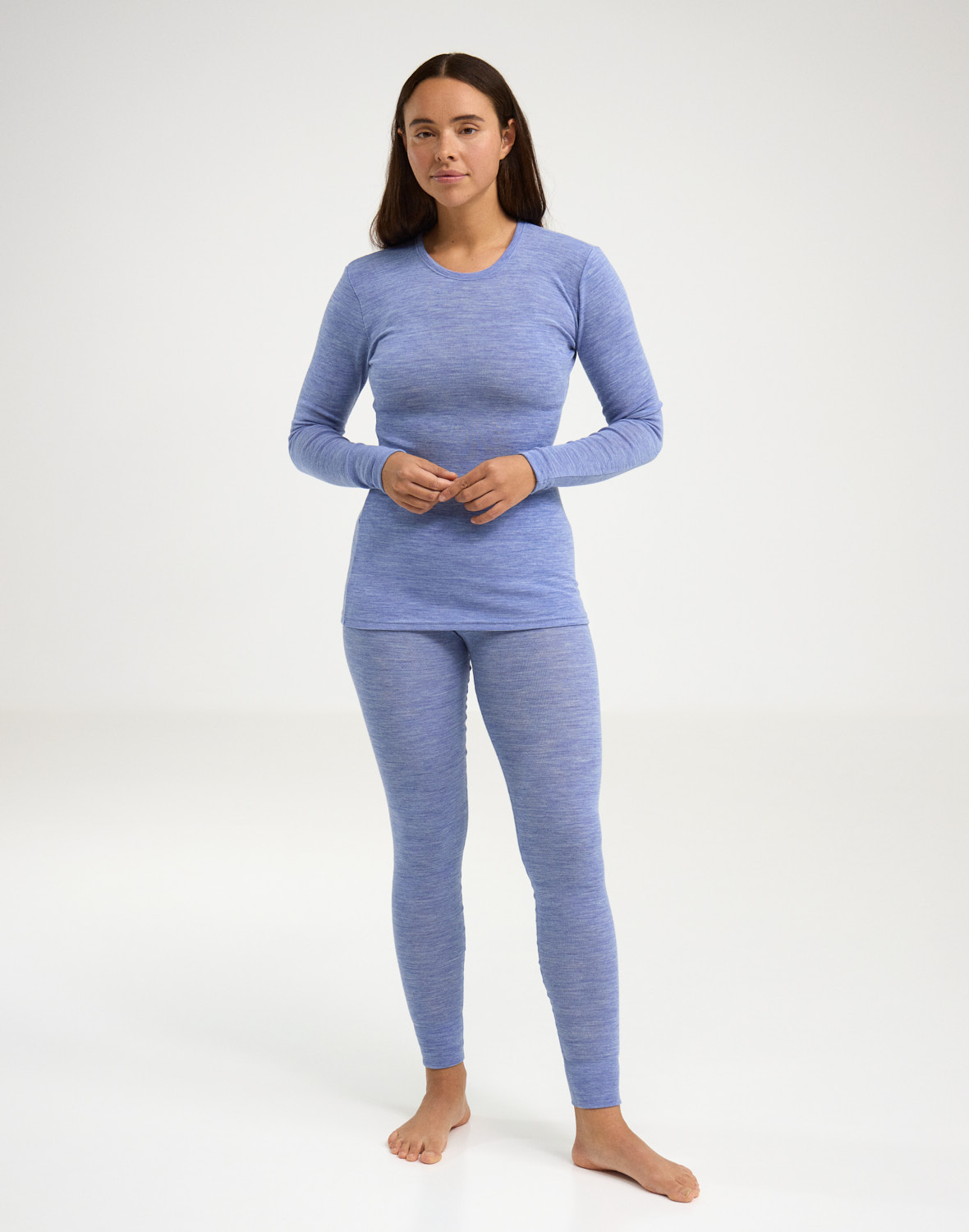 Legging met brede elastische band van merinowol voor dames