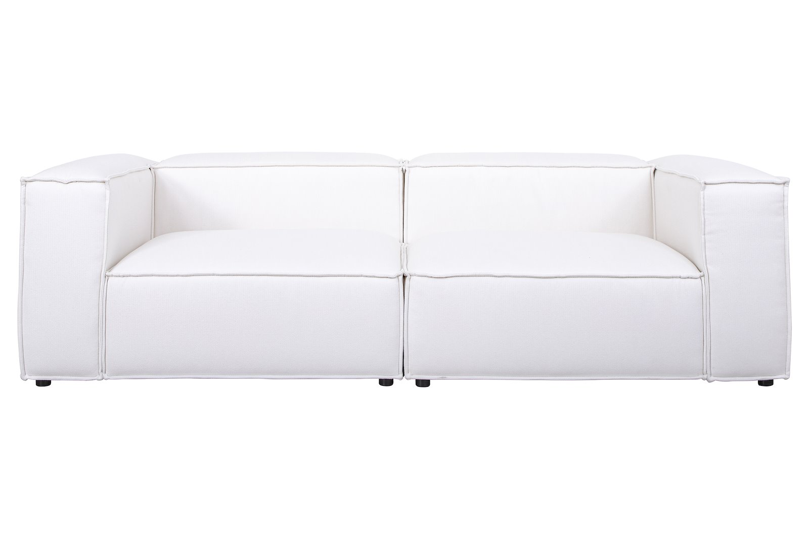 Box 3-seter sofa Tekstil Niva 01 Offwhite med sorte ben