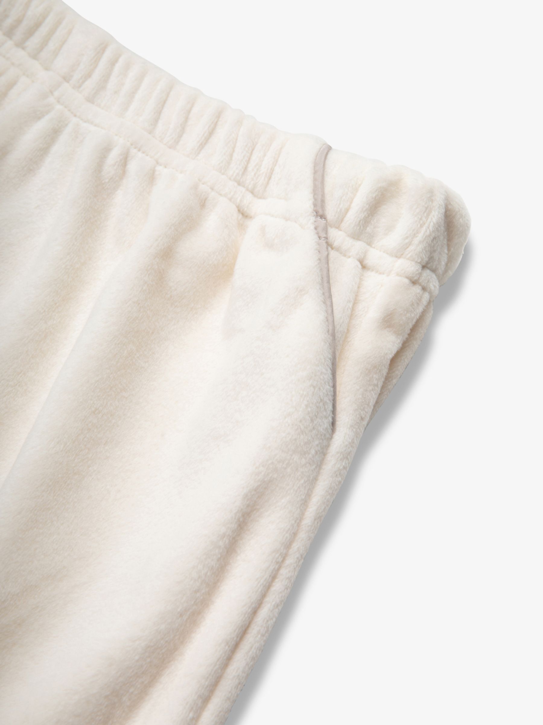 Crème - The Little Tailor Luxe kerstpyjama voor kinderen van zacht aanvoelend velours