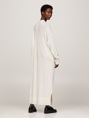 Vestido de malha midi de lã com modelagem relaxada