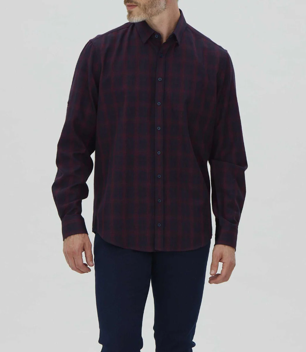 Chemise casual à carreaux rouge 