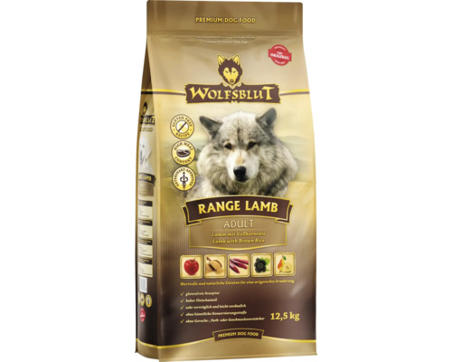 Wolfsblut Range Lam Adult droog hondenvoer met volkoren rijst, appels, peren met waardevolle superfoods, graanvrij, glutenvrij, 12,5 kg