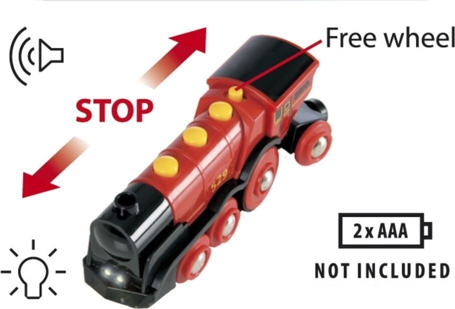 Brio - Rødt Lokomotiv - Batteridrevet Tog - 33592