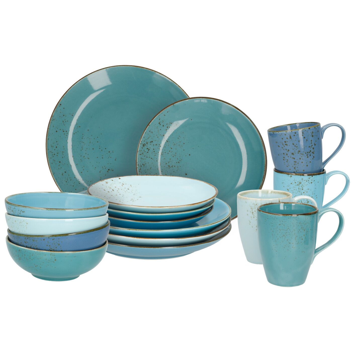 Angela BrudererGeschirr-Set «Nature Collection Aqua», 16-teilig