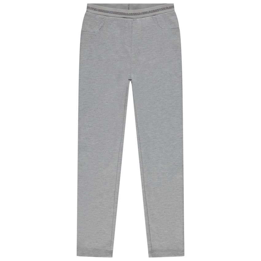 Jegging milano avec taille dorée pour fille - Gris clair