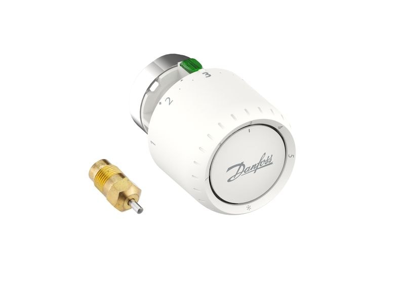 Danfoss Smarter Thermostat Aveo, RA/V Thermostatischer Kopf mit Stopfbuchse für Danfoss RA/V-Ventile