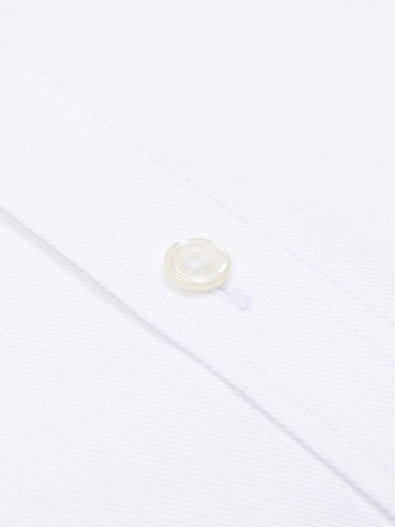 Chemise manches courtes en twill blanc - Col Boutonné