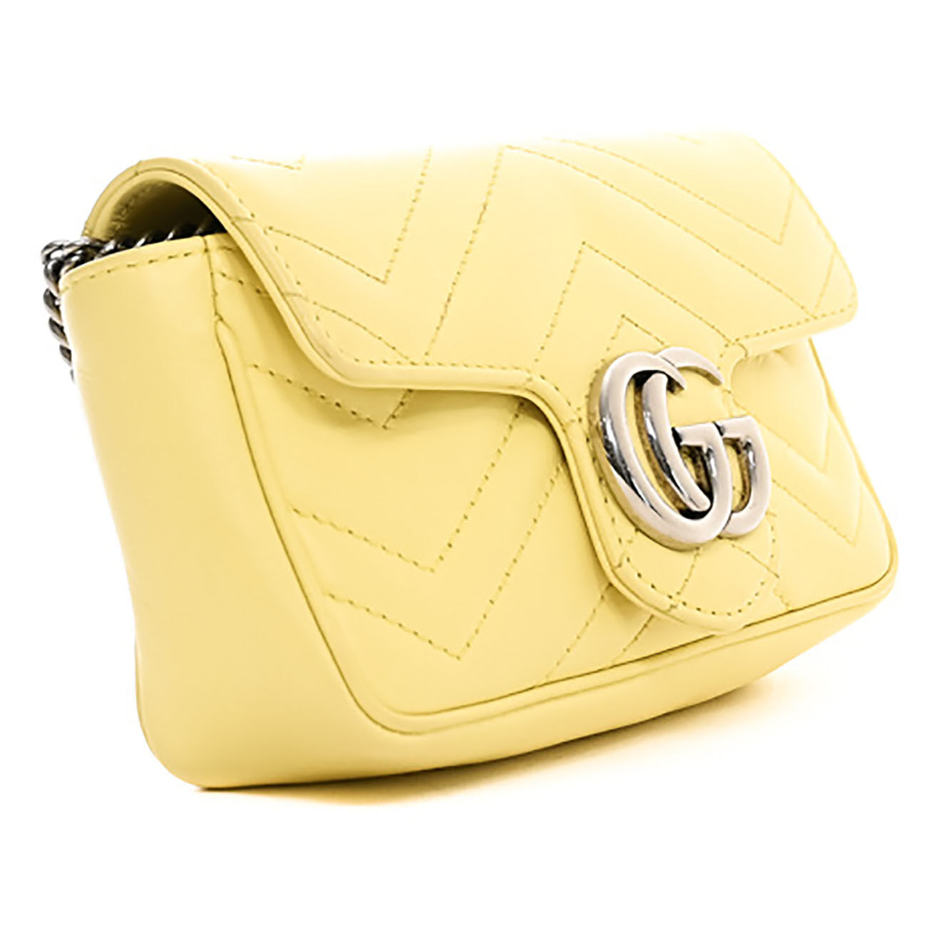 Gucci Sac porté épaule Marmont en Cuir jaune - Neuf sans étiquette - L.22 cm