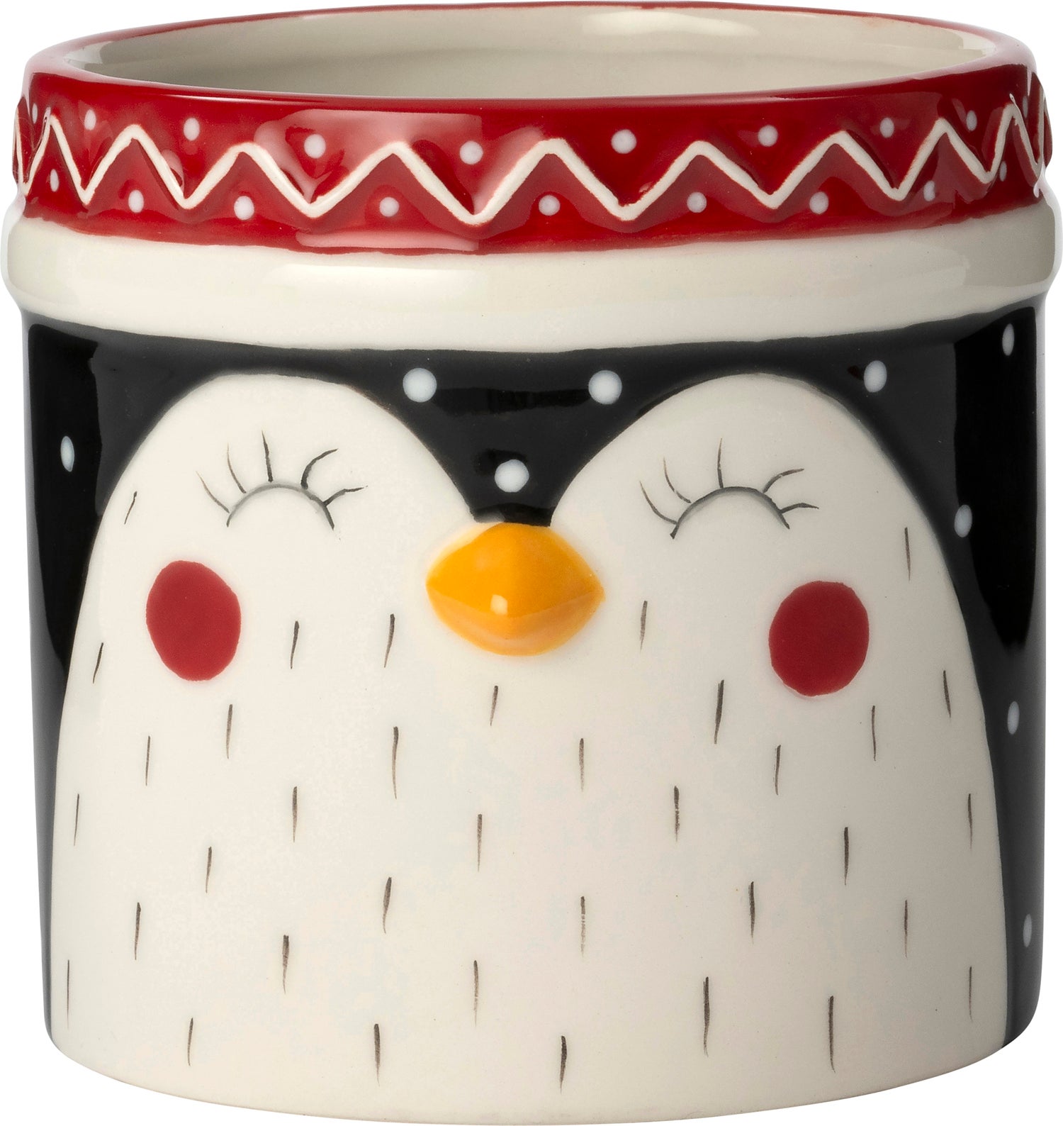 Intratuin bloempot Pinguin wit / zwart D 11 H 10,5 cm