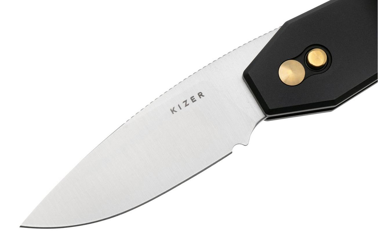 Kizer Tomb V3692A2, Satin Nitro-V, Black Aluminum zakmes, Bradley Diaz design