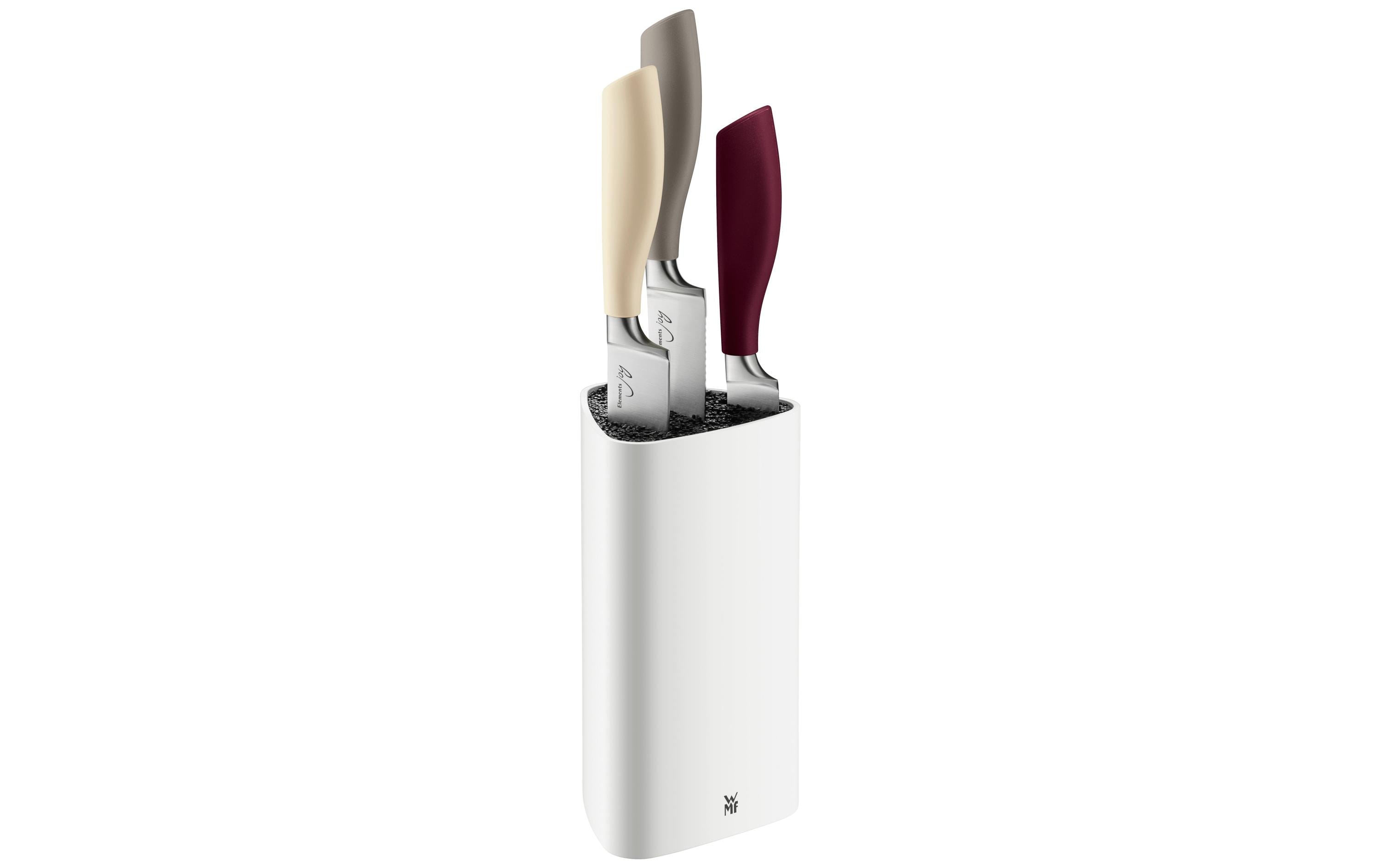 Messerblock-Set mit Messer Elements Joy 4-teilig, WeissMesserblock mit drei Messern