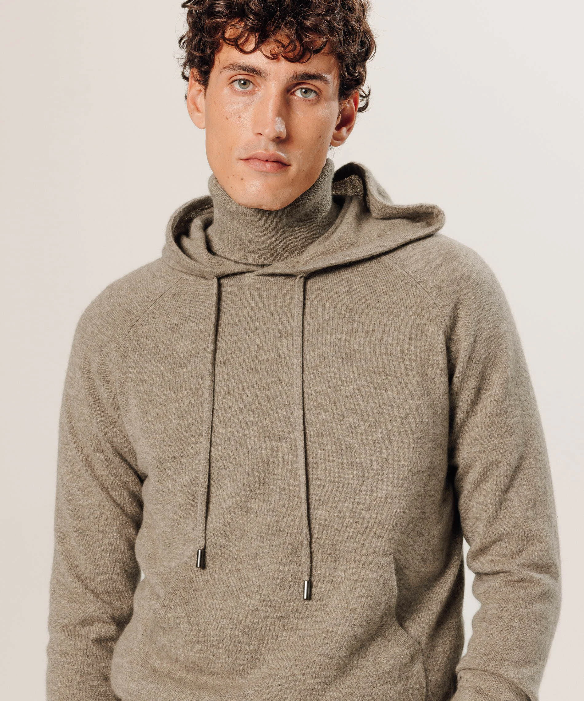 Pull à capuche en cachemire | Beige