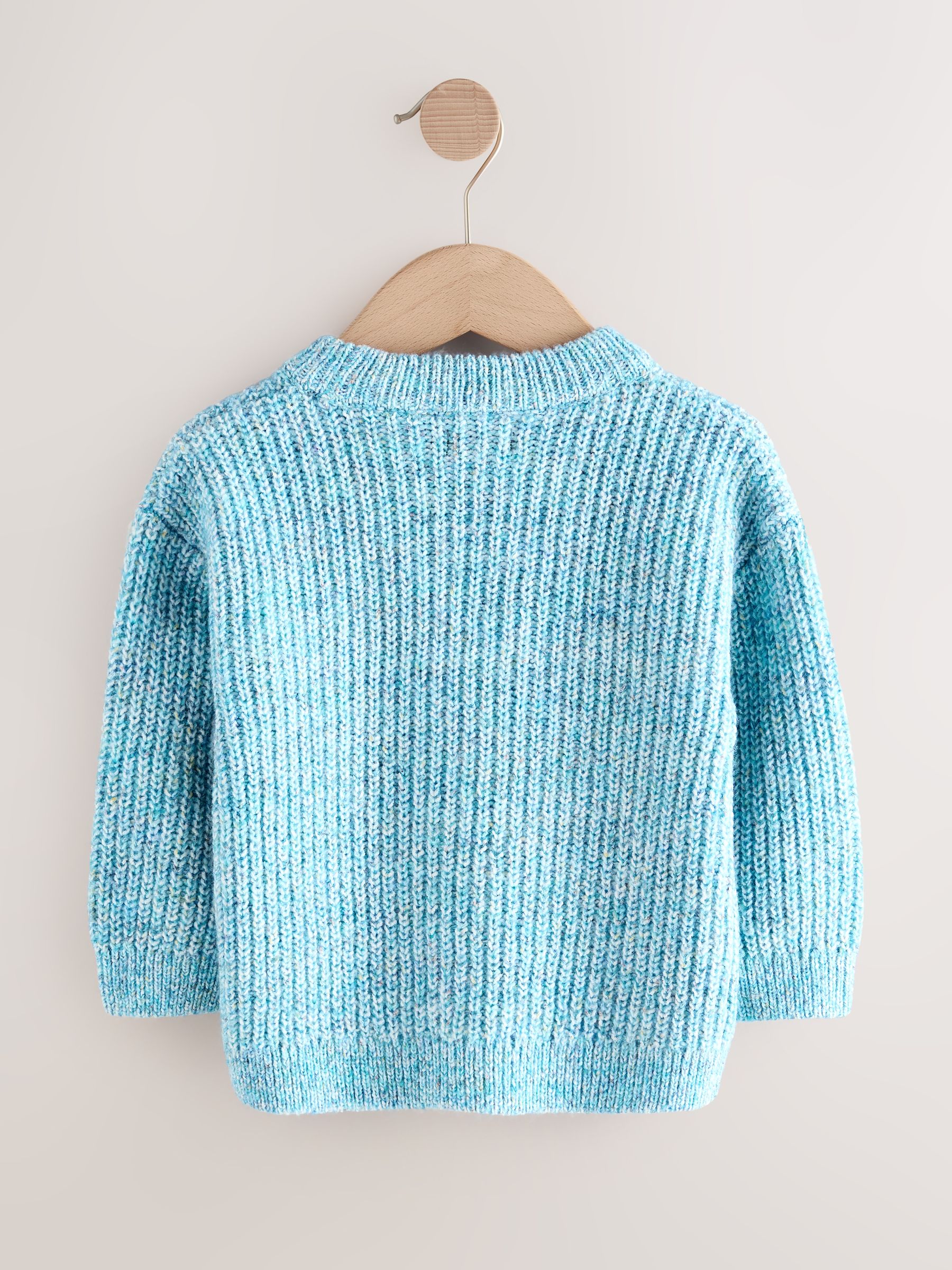 Blauw - Gebreide trui met ronde hals (3 mnd - 7 jr)