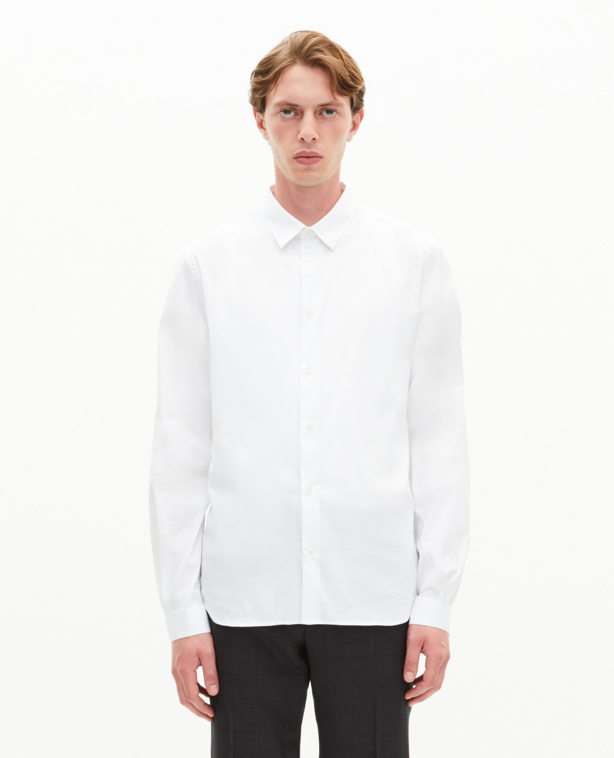 Chemise formelle slim en popeline blanche