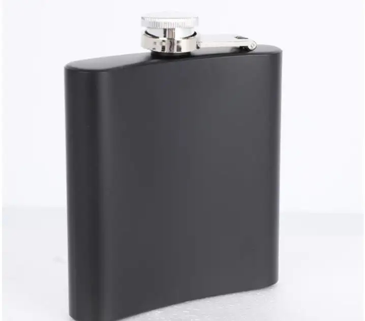 (170ml) Edelstahl Flachmann Edle Geschenkidee - Schwarz