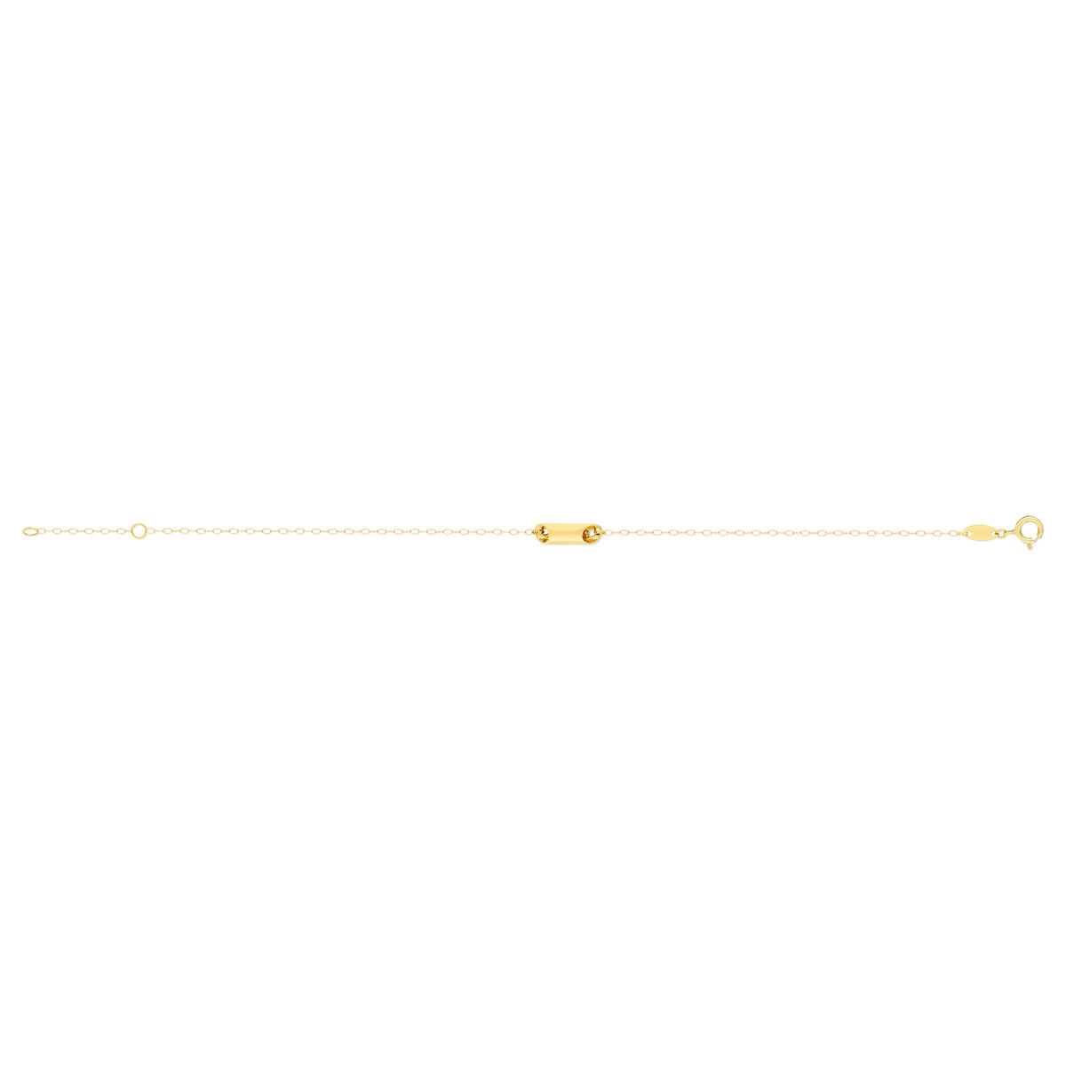 Bracelet or 750 jaune, motif tube, 17 cm