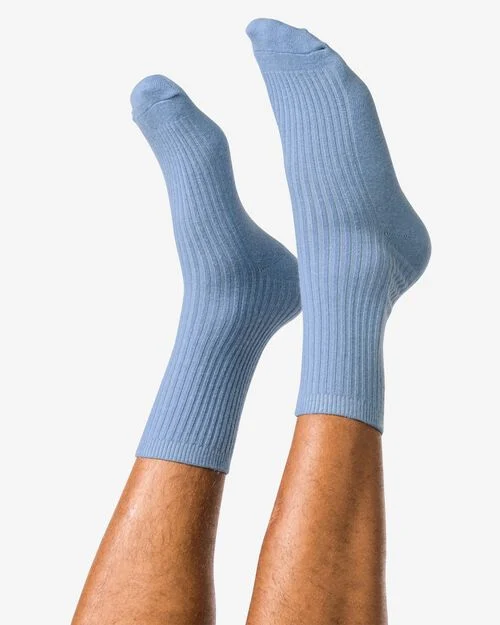chaussettes femmes à côte - 1 paire bleu clair