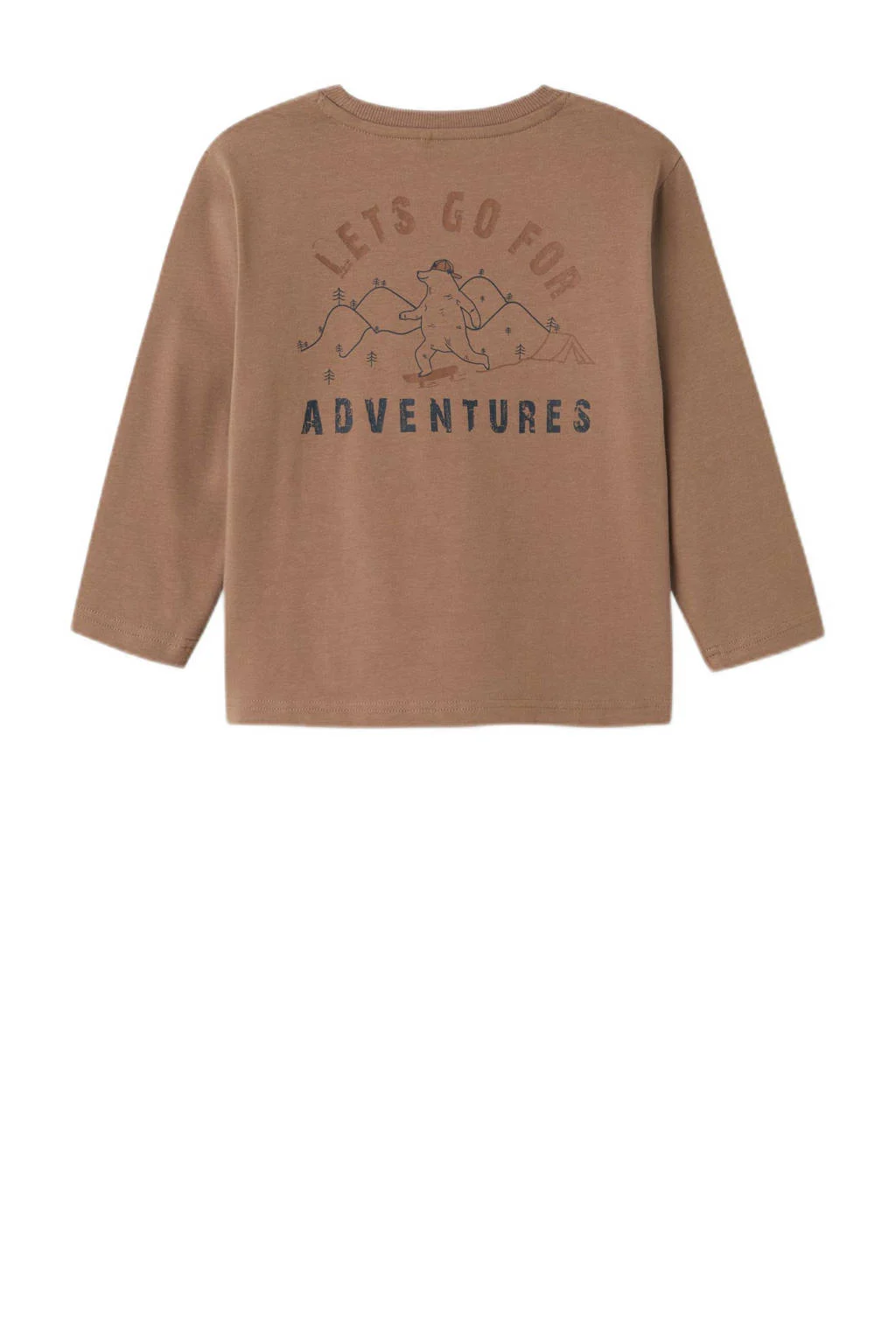 NAME IT longsleeve NMMOSVALD met backprint bruin