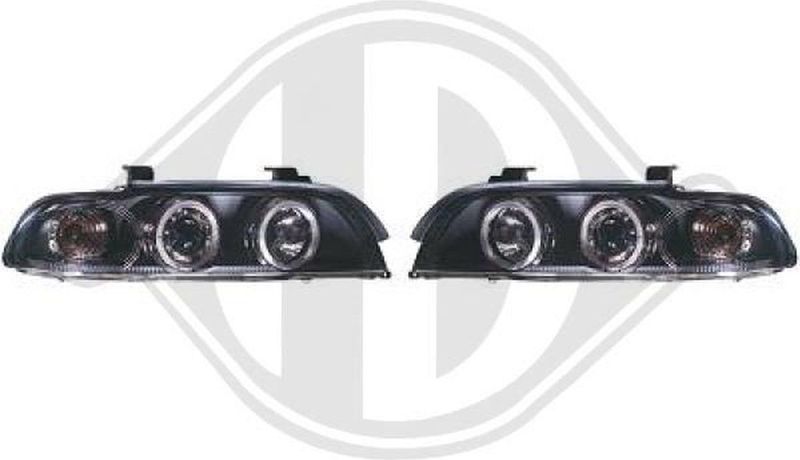 Diederichs - 1223780 - Koplampen - Zwart - Set - Met Navigatielicht