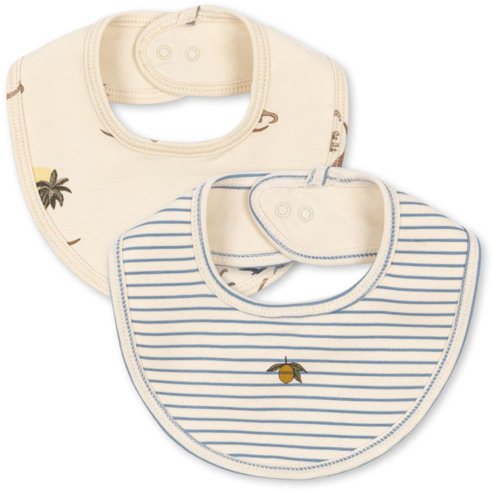 Køb Konges Sløjd Kubi/Stripe Bluie Basic 2 Pak Hagesmæk