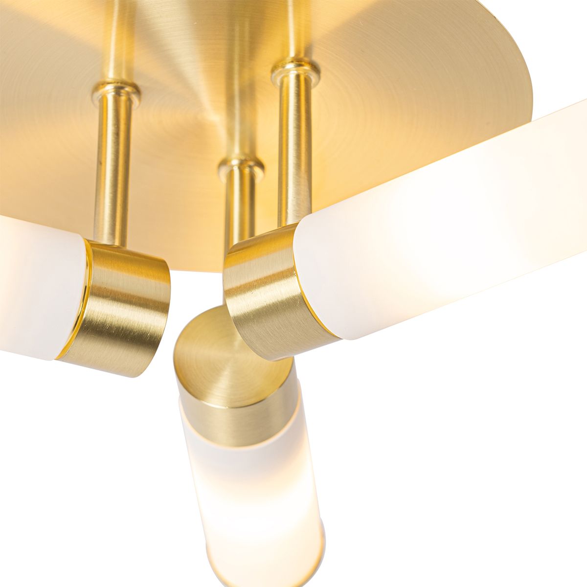 Moderne badkamer plafondlamp messing 3-lichts IP44 - Bath