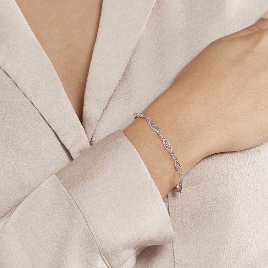 Bracelet Mahee Maille Filigrane Argent Blanc