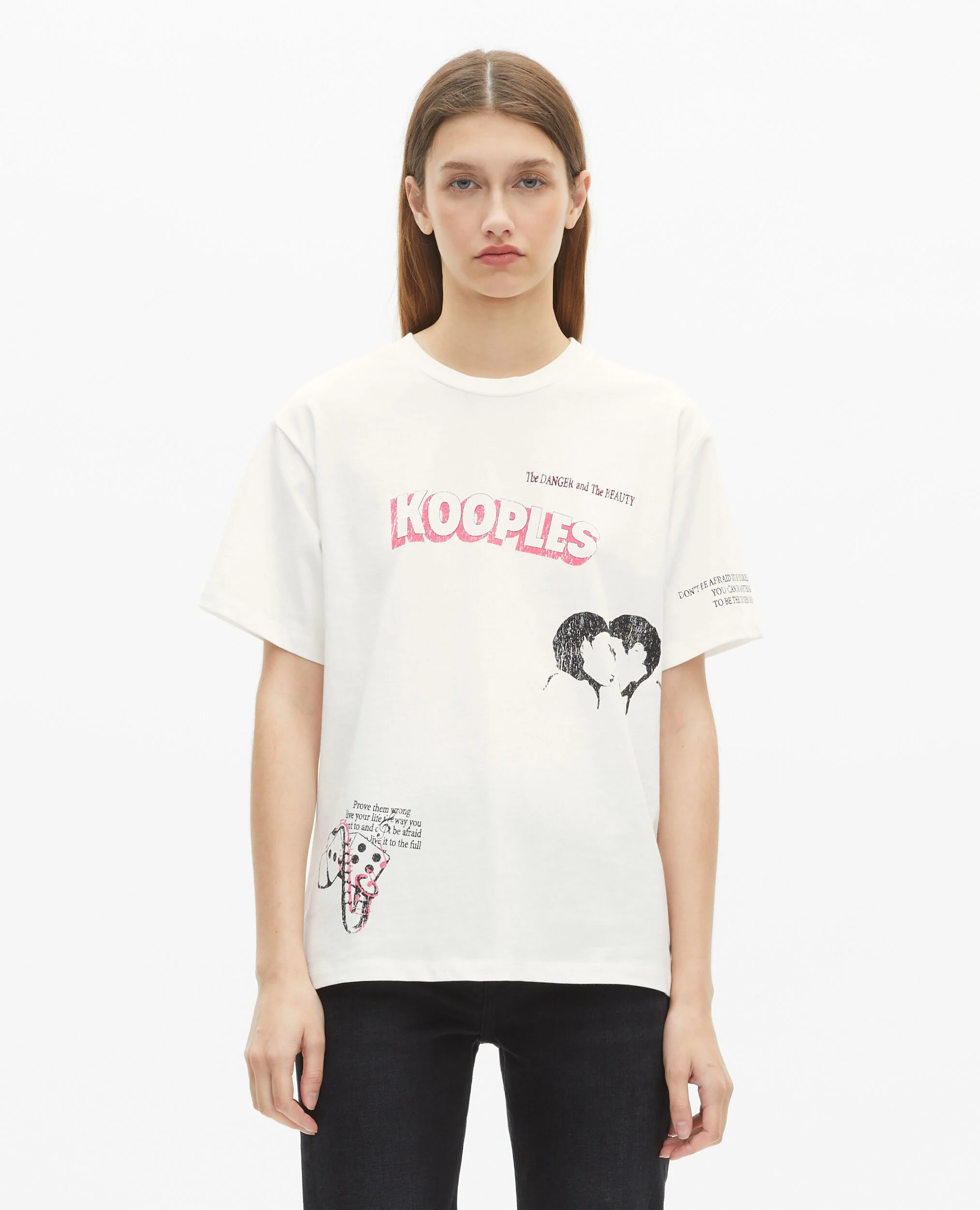 T-shirt avec sérigraphie blanc