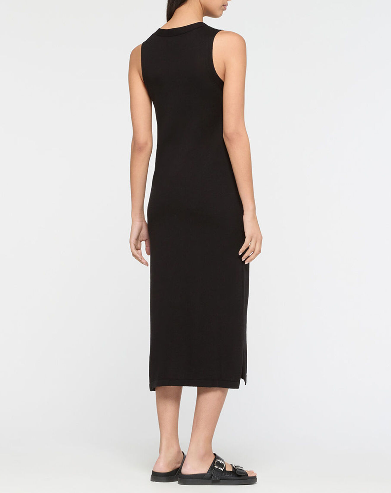 Yerse Robe en maille fine Aloe noire