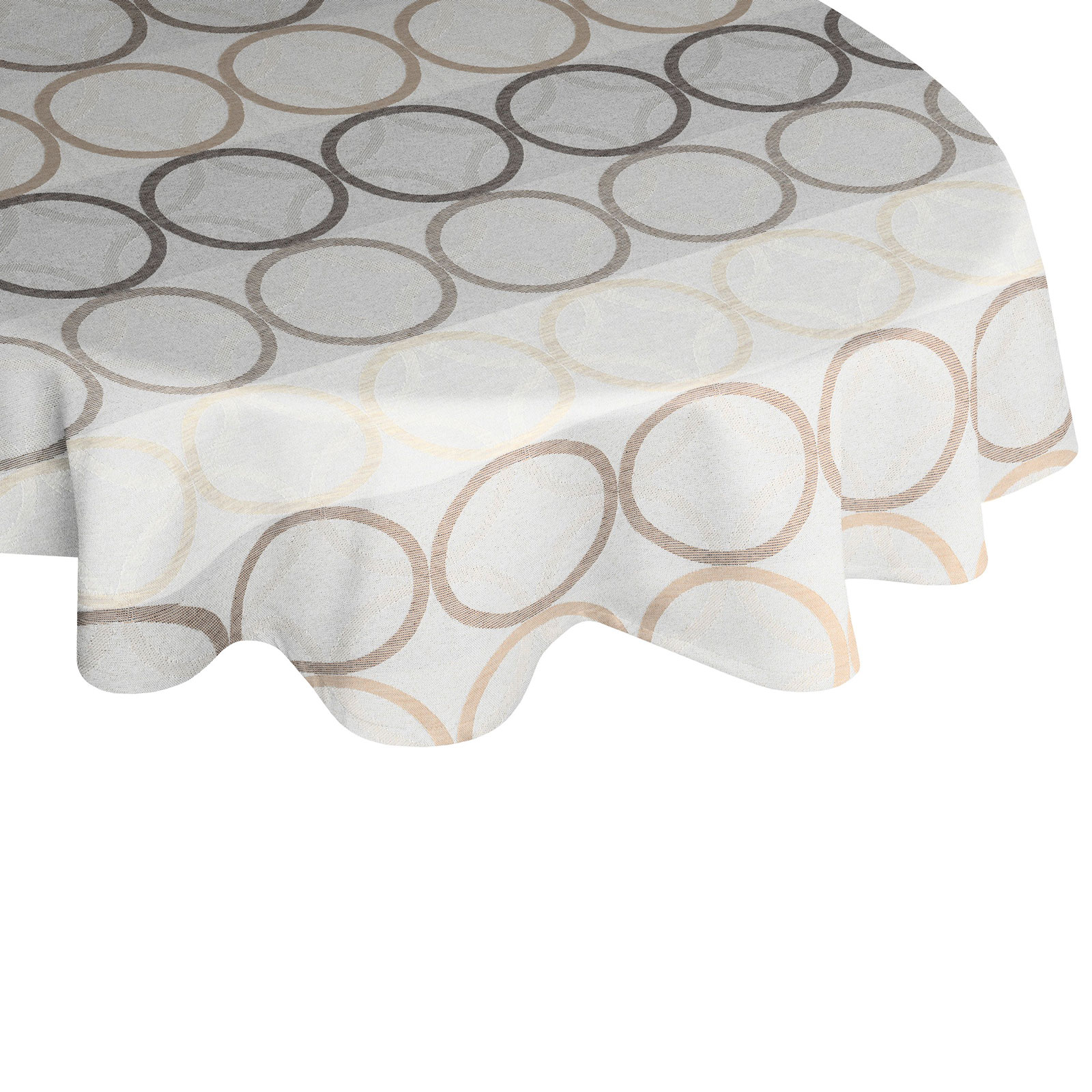 Tischdecke ZIRBELLO - braun - oval - 130x190 cm