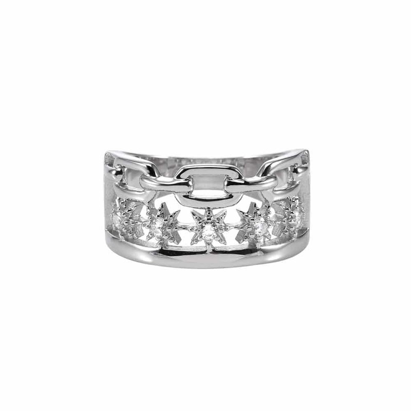 Bague Argent étoile Zirconium Blanc