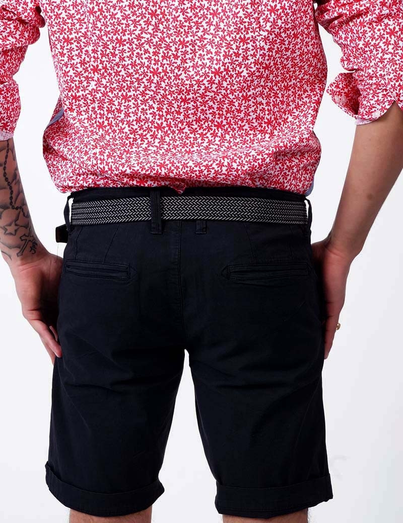 RECYCLED ART WORLD SHORT CHINO STRETCH NOIR
