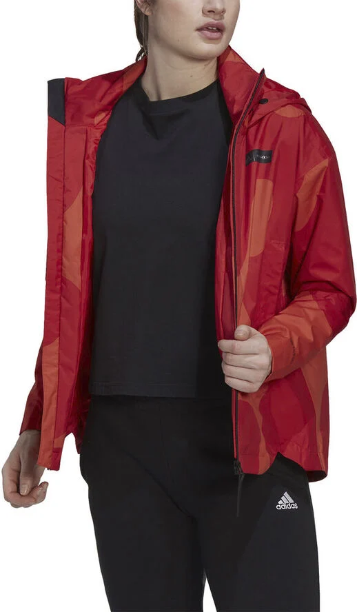 adidas Marimekko Traveer RAIN. RDY jakke Rød