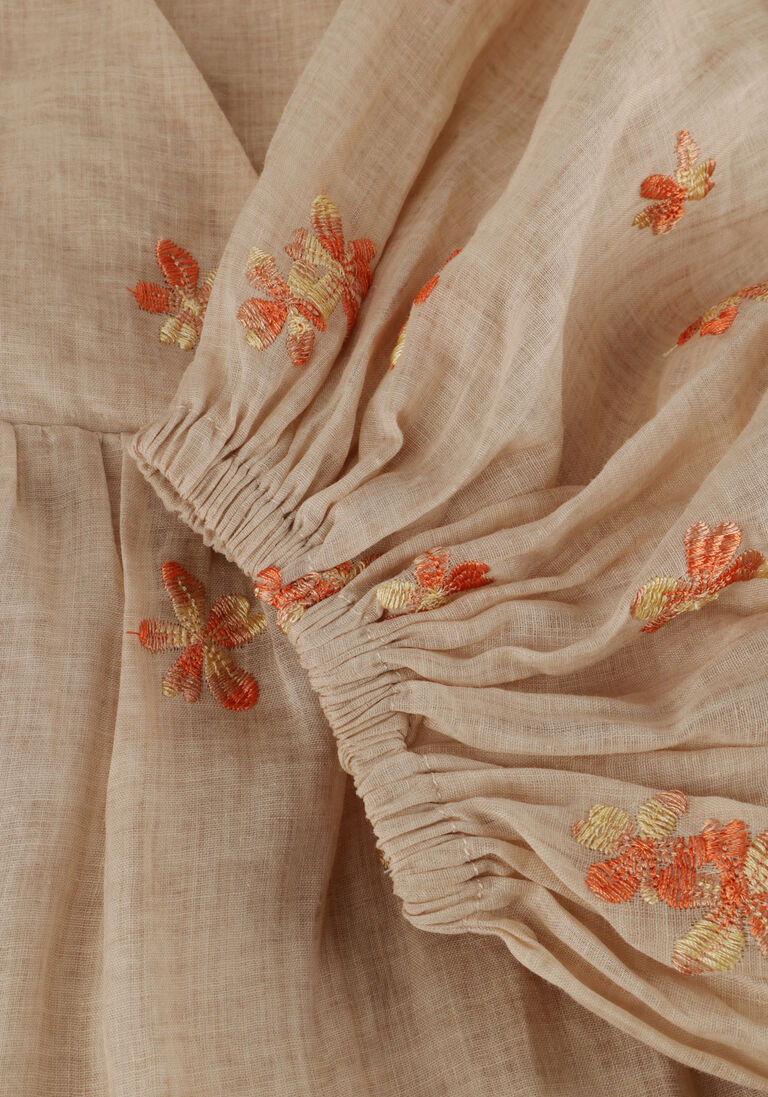 NUKUS zand nukus maxi jurk monica dress embroidery