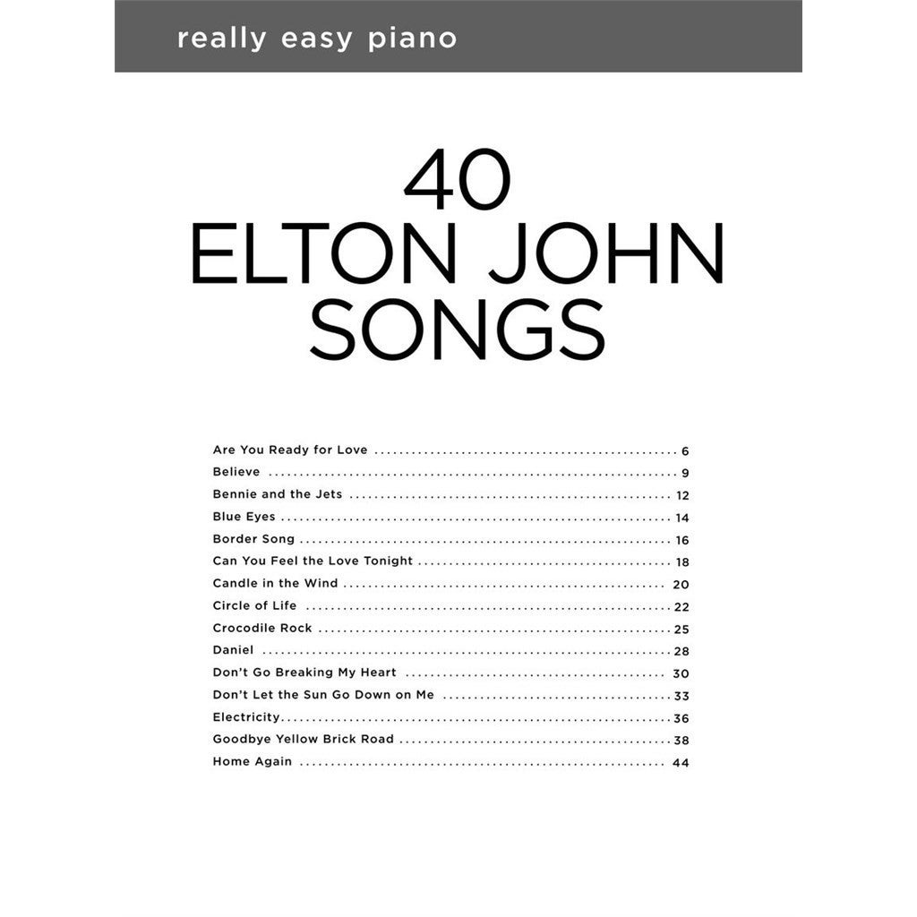 Hal Leonard Really Easy Piano 40 Elton John Songs songboek voor piano