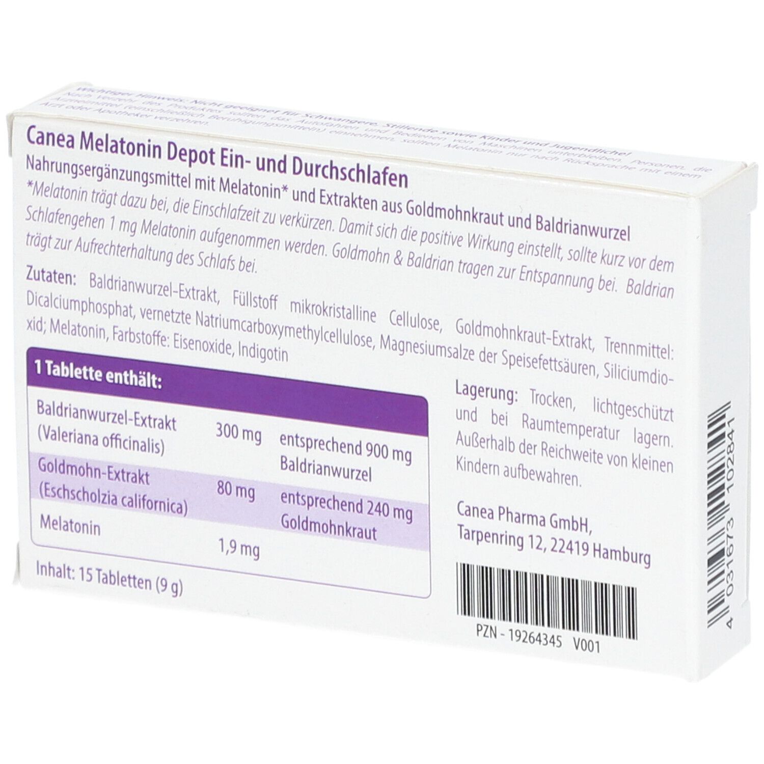 Canea Melatonin Depot Ein- und Durchschlafen