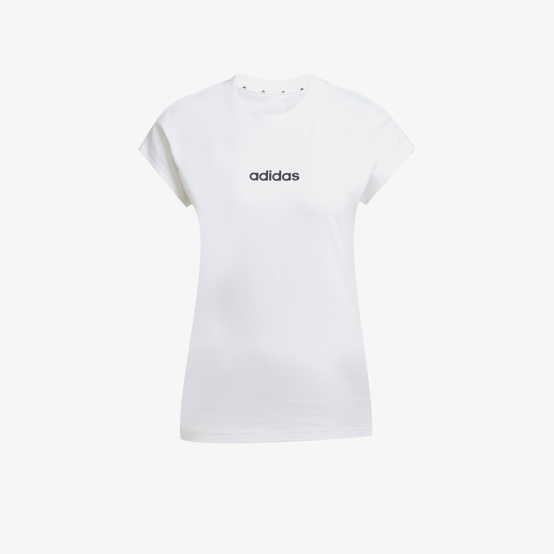 adidas Essentials Linear Cotton Damen T-Shirt weiß
