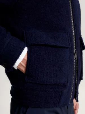 Jaqueta Varsity com Gola Sherpa e Bolso com Aba