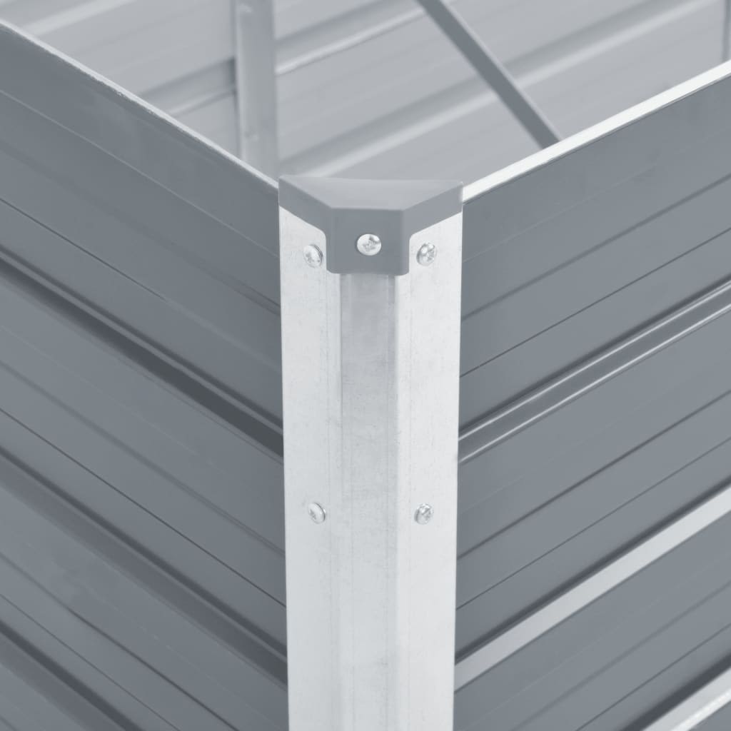 Verhoogde tuinbak, gegalvaniseerd staal, 160x40x77 cm, grijs