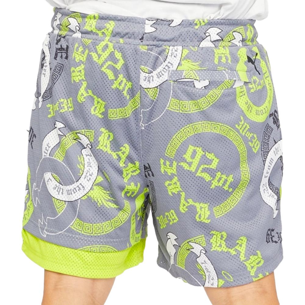 Puma Short de Basketball Gris/Vert Homme Puma Melo Chino