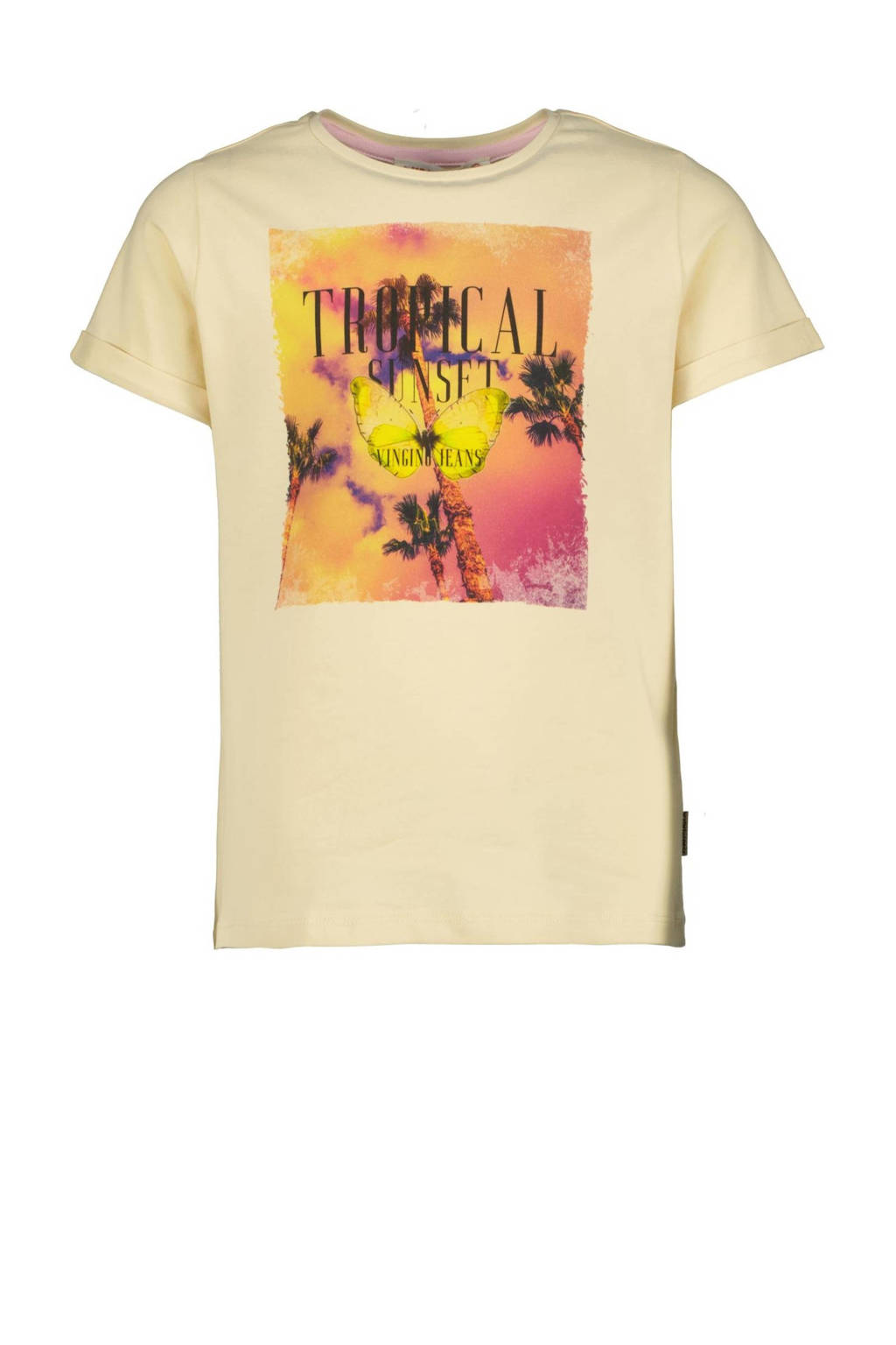 Vingino T-shirt Hiema met printopdruk ecru