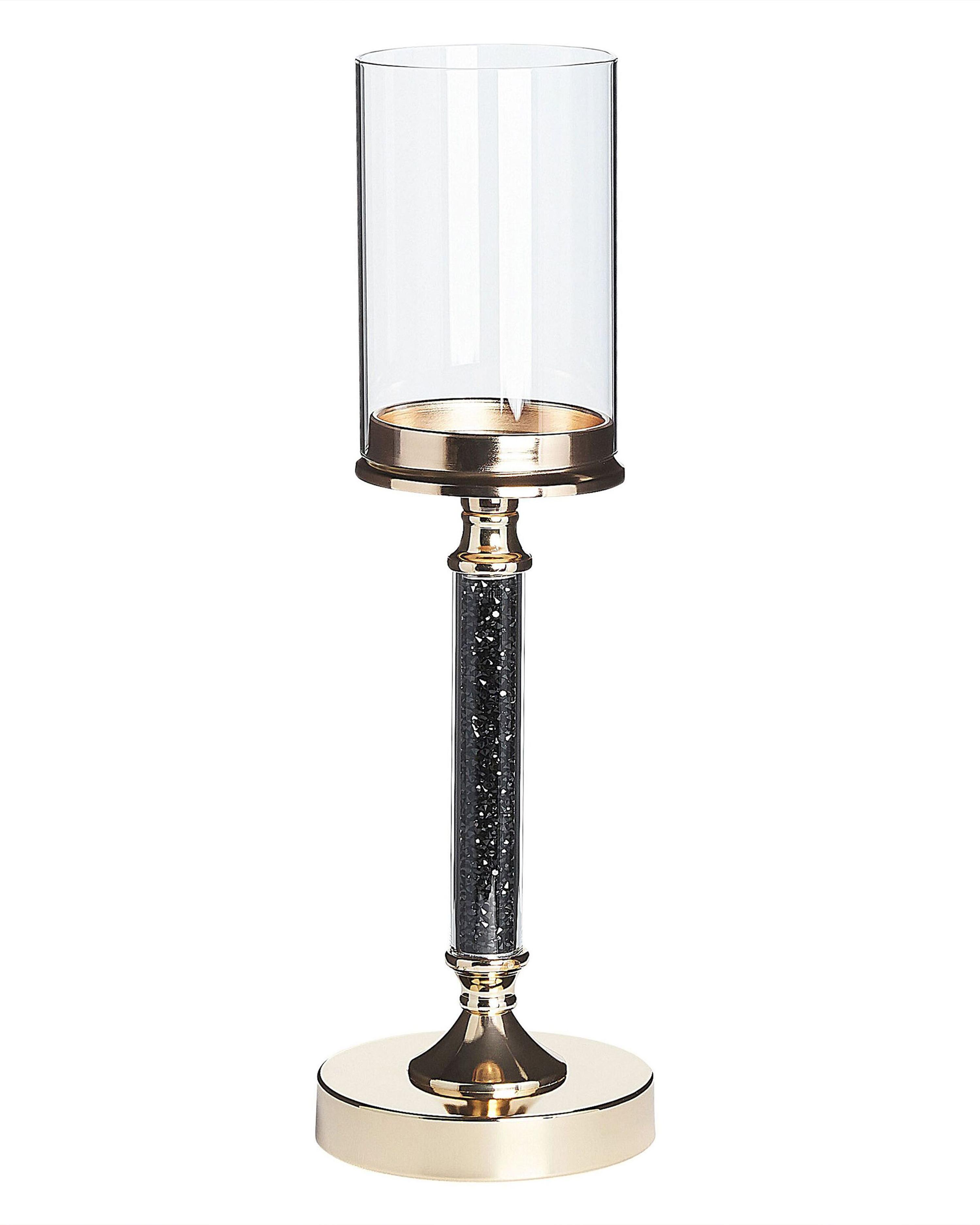Kaarshouder ABBEVILLE Glas 41 cm Zwart