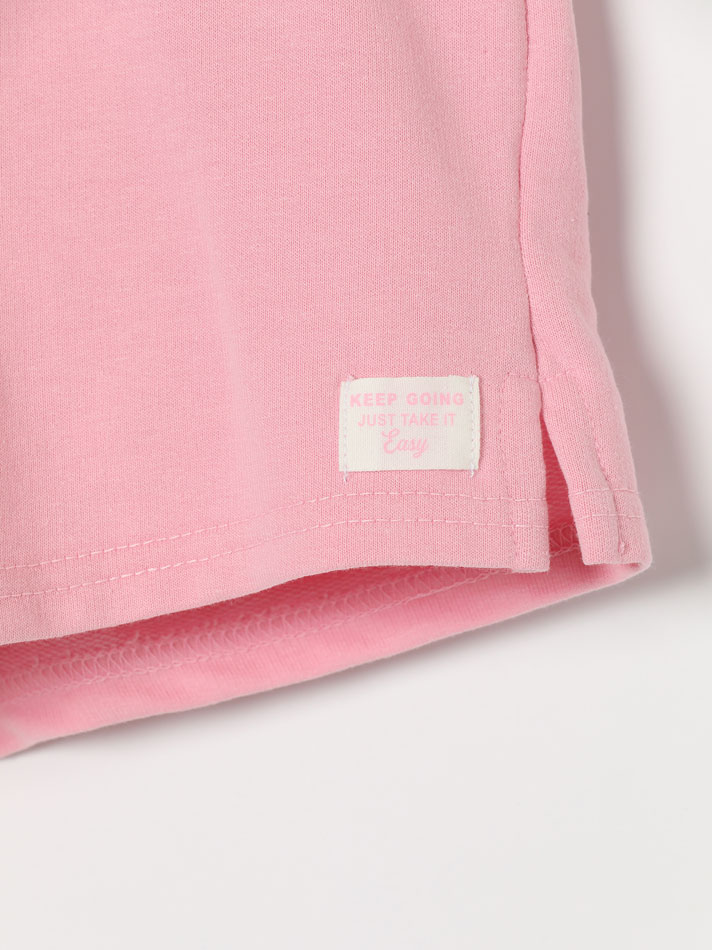 Conjunto de 2 shorts de fleece lisos e básicos - Rosa Fluorescente